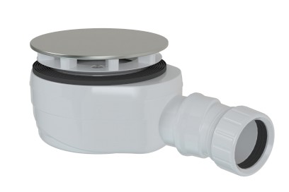 Vaničkový sifon, průměr 90mm, DN40, nízký, krytka nerez lesk 17916