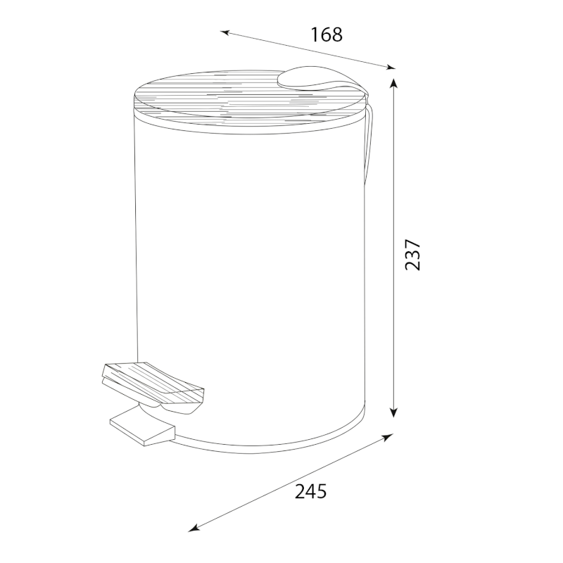 BAMBUS odpadkový koš kulatý 3l, Soft Close, bílá mat BI006