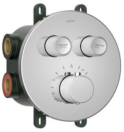 SMART SELECT podomítková sprchová termostatická baterie, box, 2 výstupy, chrom RP032