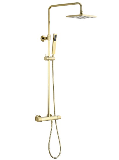 Sprchový sloup s termostatickou baterií, zlato SZ139