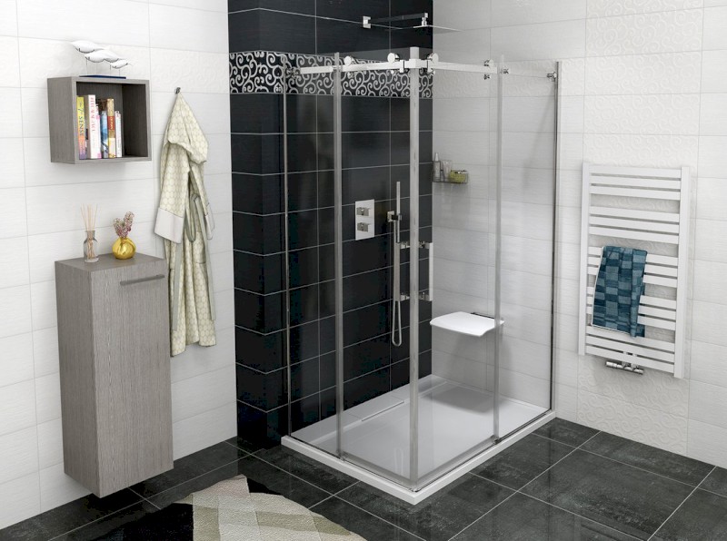 DRAGON sprchové posuvné dveře rohový vstup 1200 mm, čiré sklo GD4212