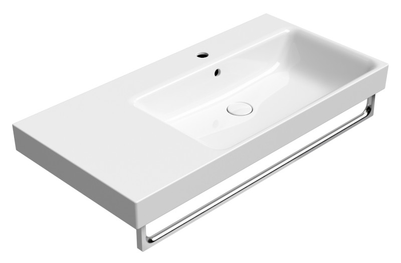 NUBES keramické umyvadlo 100x50cm, s odkládací plochou vlevo, bílá ExtraGlaze 9628111