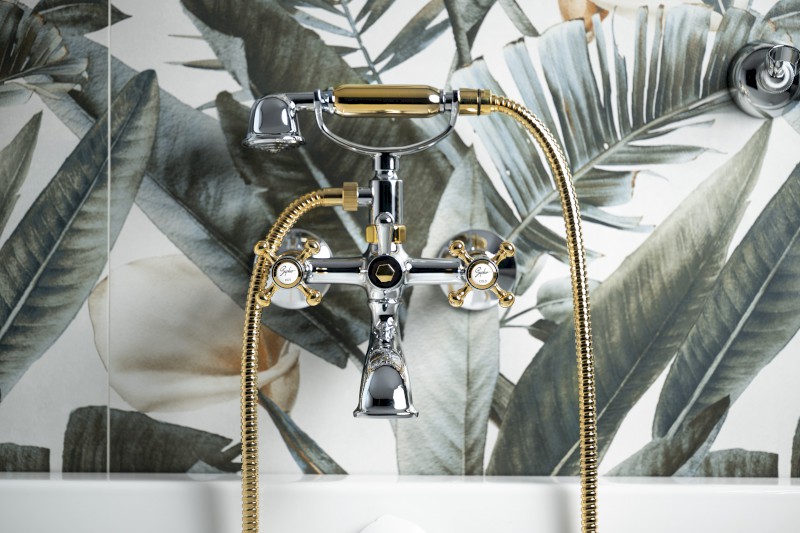 ANTEA nástěnná vanová baterie kompletní, chrom/zlato 3012