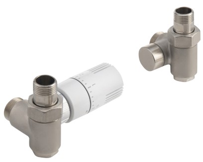 ECO COMBI připojovací sada ventilů, termostatická, levá, nikl/bílá CP993S