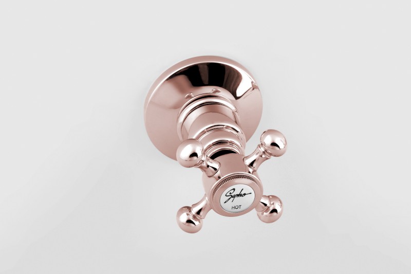 ANTEA podomítková sprchová baterie, 2 výstupy, růžové zlato SET305-107