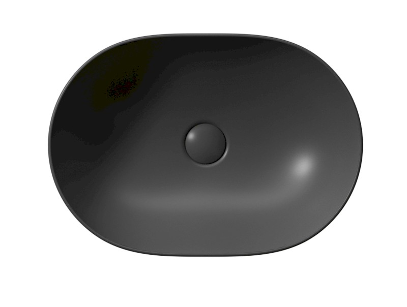 PURA keramické umyvadlo na desku, 50x35cm, černá mat 886026