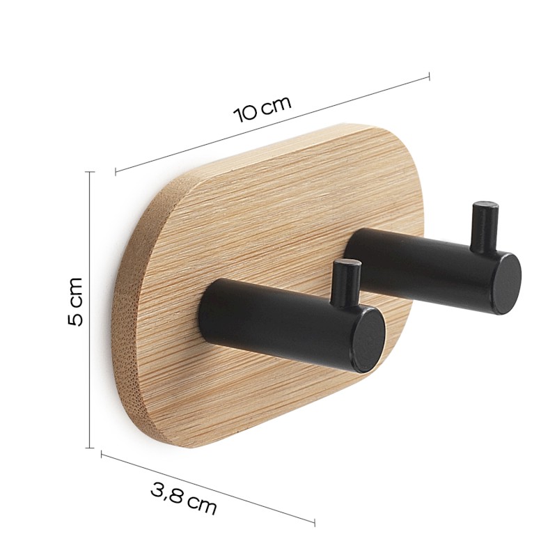 HIMALAYA samolepící dvojháček, kulatý, černá/bambus 1127