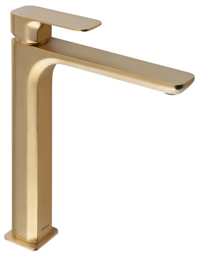 SPY stojánková umyvadlová baterie vysoká, prodloužená hubice, zlato mat PY07/19