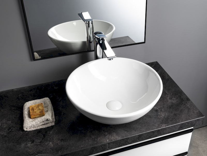 Keramické umyvadlo na desku, Ø 40cm, bílá 40155