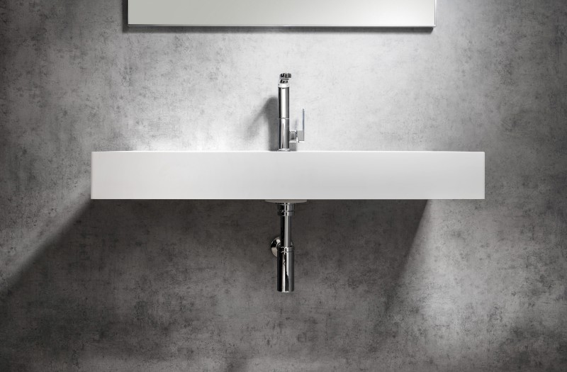 TWIG umyvadlo, litý mramor, 100x47cm, kryt výpusti, bílá TW100