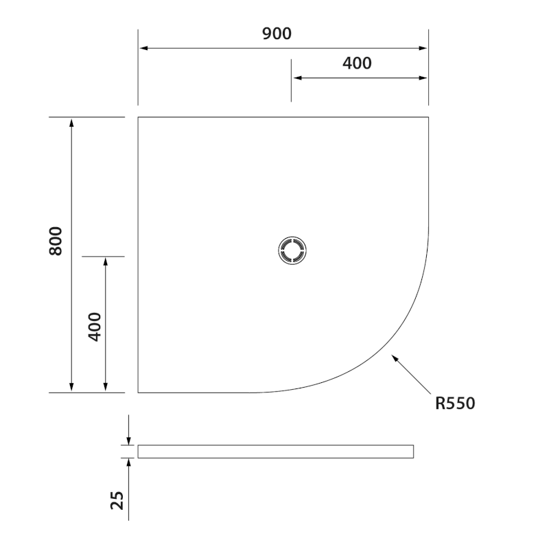 FLEXIA vanička z litého mramoru čtvrtkruh, s možností úpravy rozměru, 90x80cm, R550, levá 91191