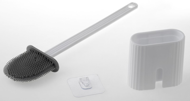 WC silikonová štětka závěsná/na postavení, bílá TF010