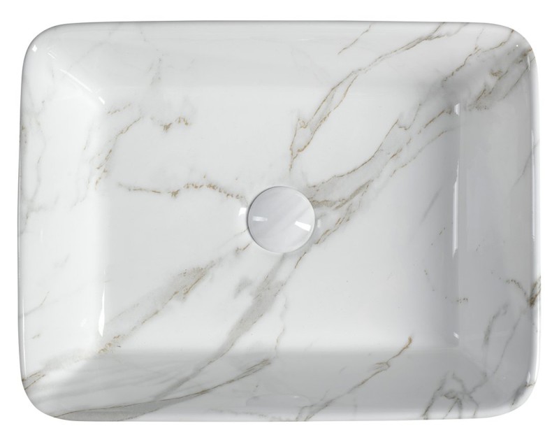 DALMA keramické umyvadlo na desku, 48x38cm, carrara MM517