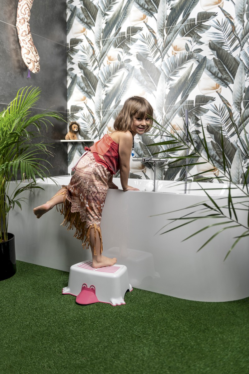 DUCK dětské protiskluzové stupátko do koupelny, růžová 366413