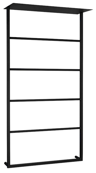 SKA nástěnný sušák ručníků s policí 604x1184x252mm, černá mat SKA702