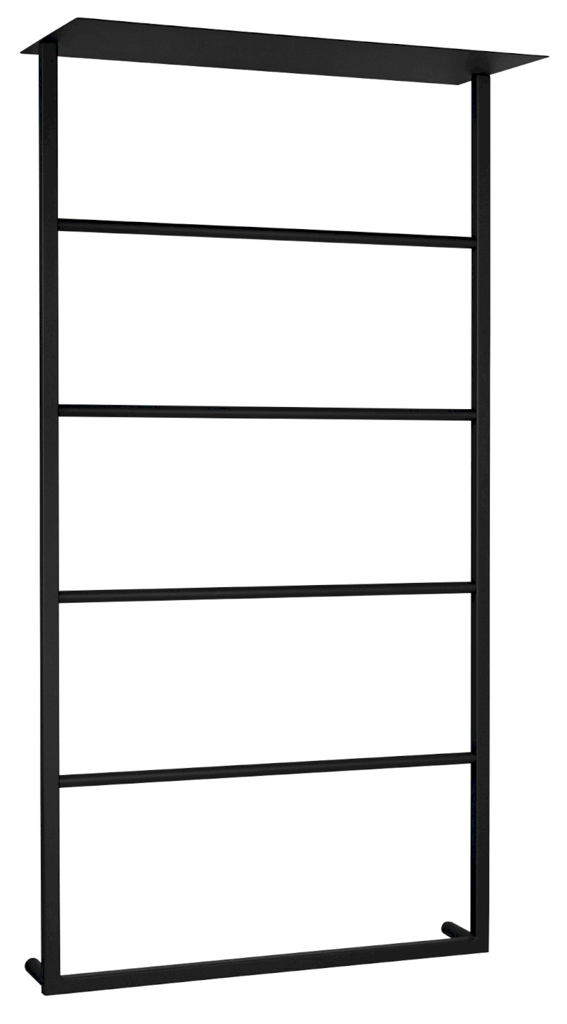 SKA nástěnný sušák ručníků s policí 604x1184x252mm, černá mat SKA702