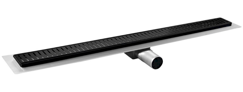 MANUS ONDA nerezový podlahový žlab s roštem, L-1150, DN50, černá mat GMO17B