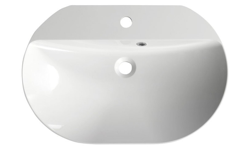 HELEN umyvadlo na desku, litý mramor, 63x43cm, bílá HE063