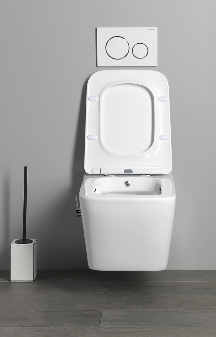 PORTO CLEANWASH závěsná WC mísa Rimless, integrovaná baterie a bidet. sprška, 36x52cm, bílá PZ102RX