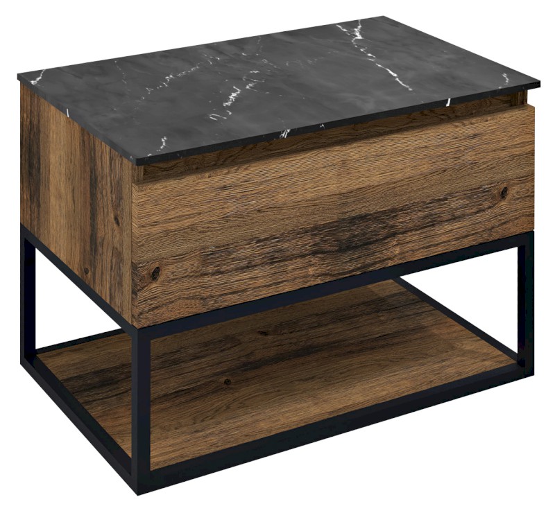 SKARA umyvadlová skříňka 70x50x45cm, černá mat/dub collingwood CG005-1919