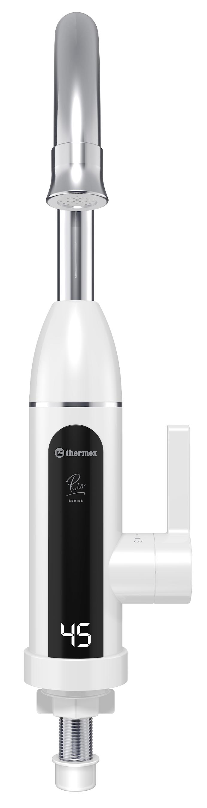 RIO elektrická vodovodní baterie s průtokovým ohřívačem vody, 230V, 3kW, bílá/nerez 211086