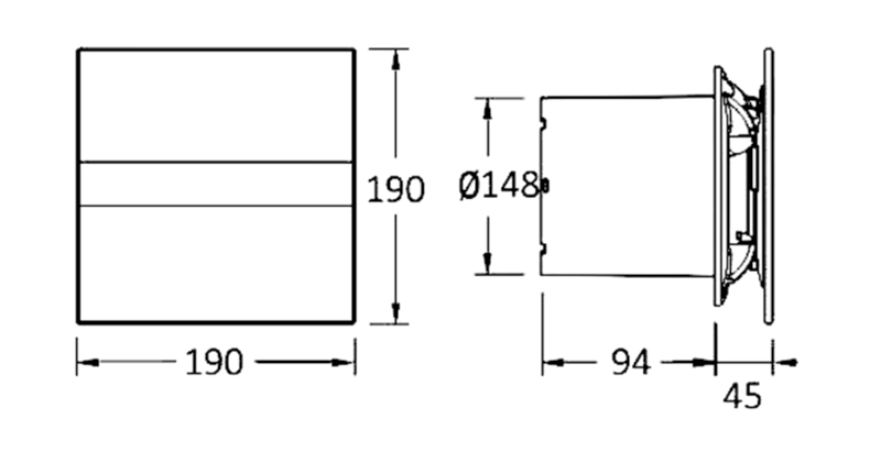 E-150 G koupelnový ventilátor axiální, 21W, potrubí 150mm, bílá 00902000