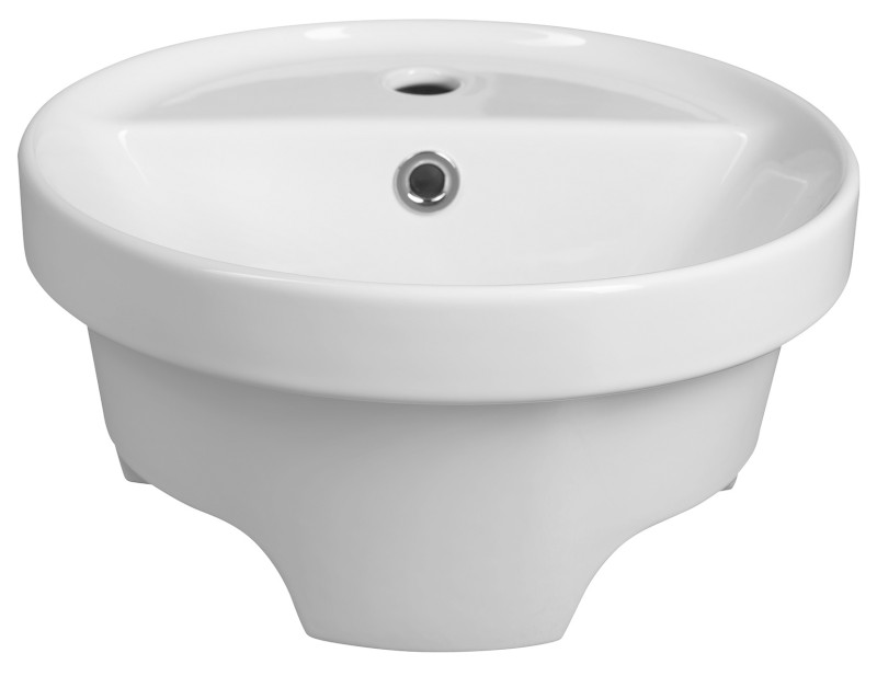 YUVA keramické umyvadlo zápustné, Ø 38cm, bílá TU0652