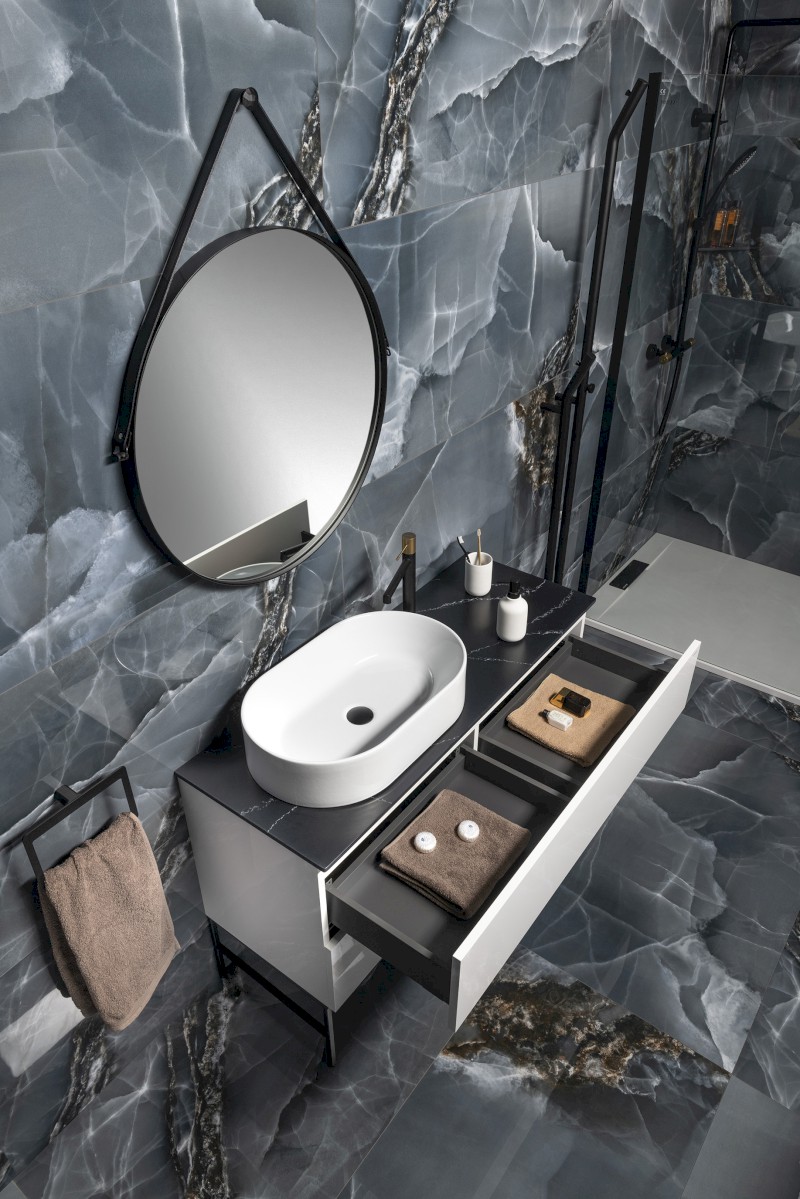 ODETTA umyvadlová skříňka 118x50x43,5cm, bílá lesk DT120-3030