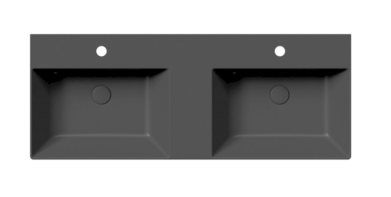 KUBE X keramické dvojumyvadlo 120x47cm, černá mat 9425126