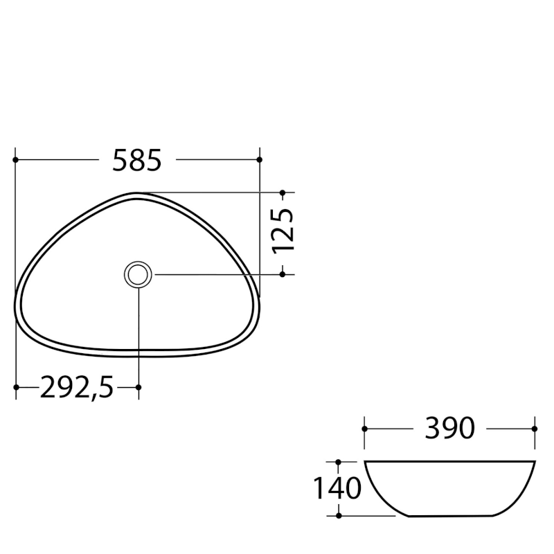 DALMA keramické umyvadlo na desku, 58,5x39cm, carrara MM217