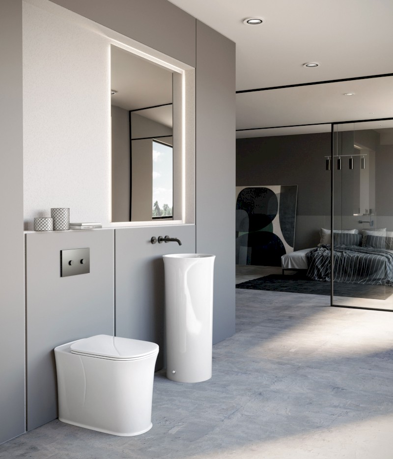 THE NEW YORKER keramické umyvadlo volně stojící ke stěně, 40x89x40cm, bílá 564501