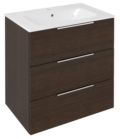 CIRASA umyvadlová skříňka 69,8x75x46cm, 3x zásuvka, borovice rustik CR731-1616