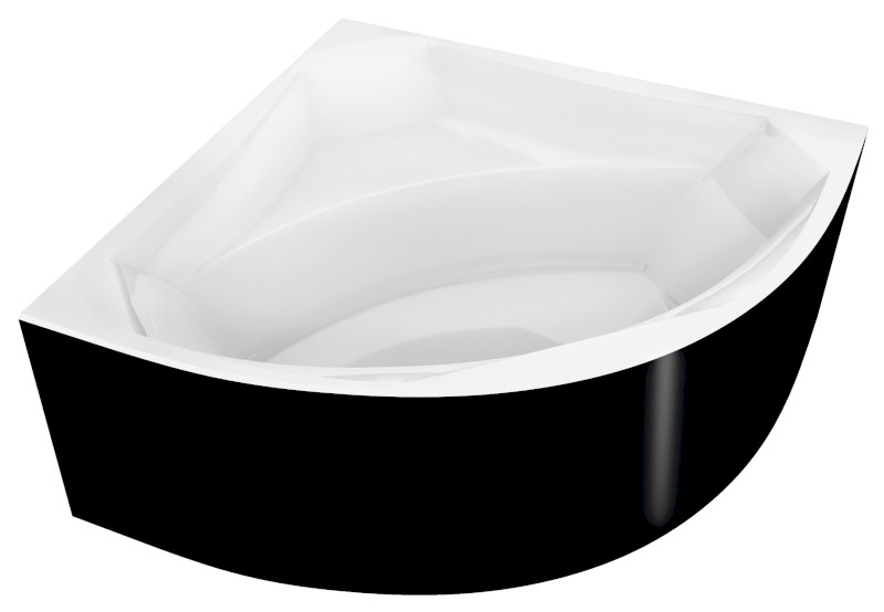ROSANA MONOLITH rohová vana 146x146x63cm, bílá/černá 63119MB