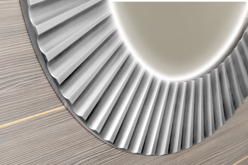 PRIDE STRIP kulaté zrcadlo s LED osvětlením v rámu ø 90cm, stříbrná PD952