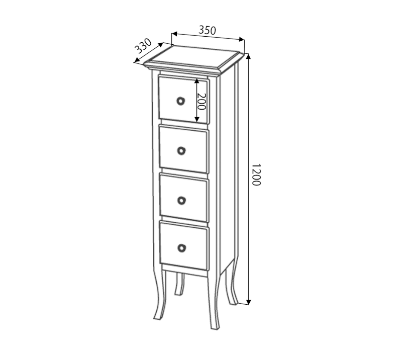 RETRO skříňka 35x119x33cm, buk 1673