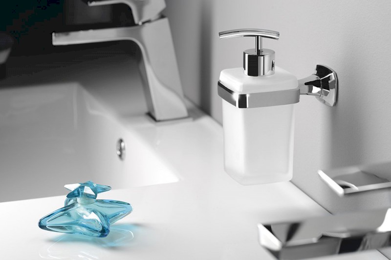 AIDA dávkovač mýdla 270 ml, mléčné sklo, chrom AI019