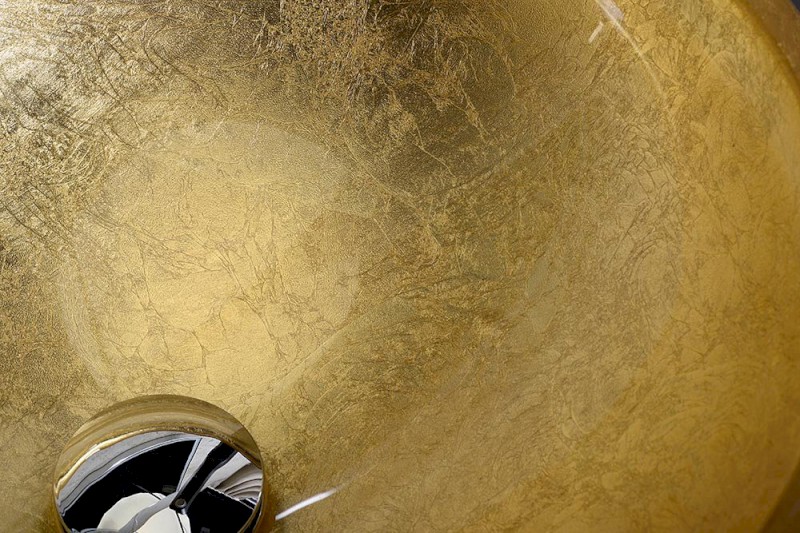 MURANO BLACK-GOLD skleněné umyvadlo na desku, průměr 40cm, černá/zlatá AL5318-77