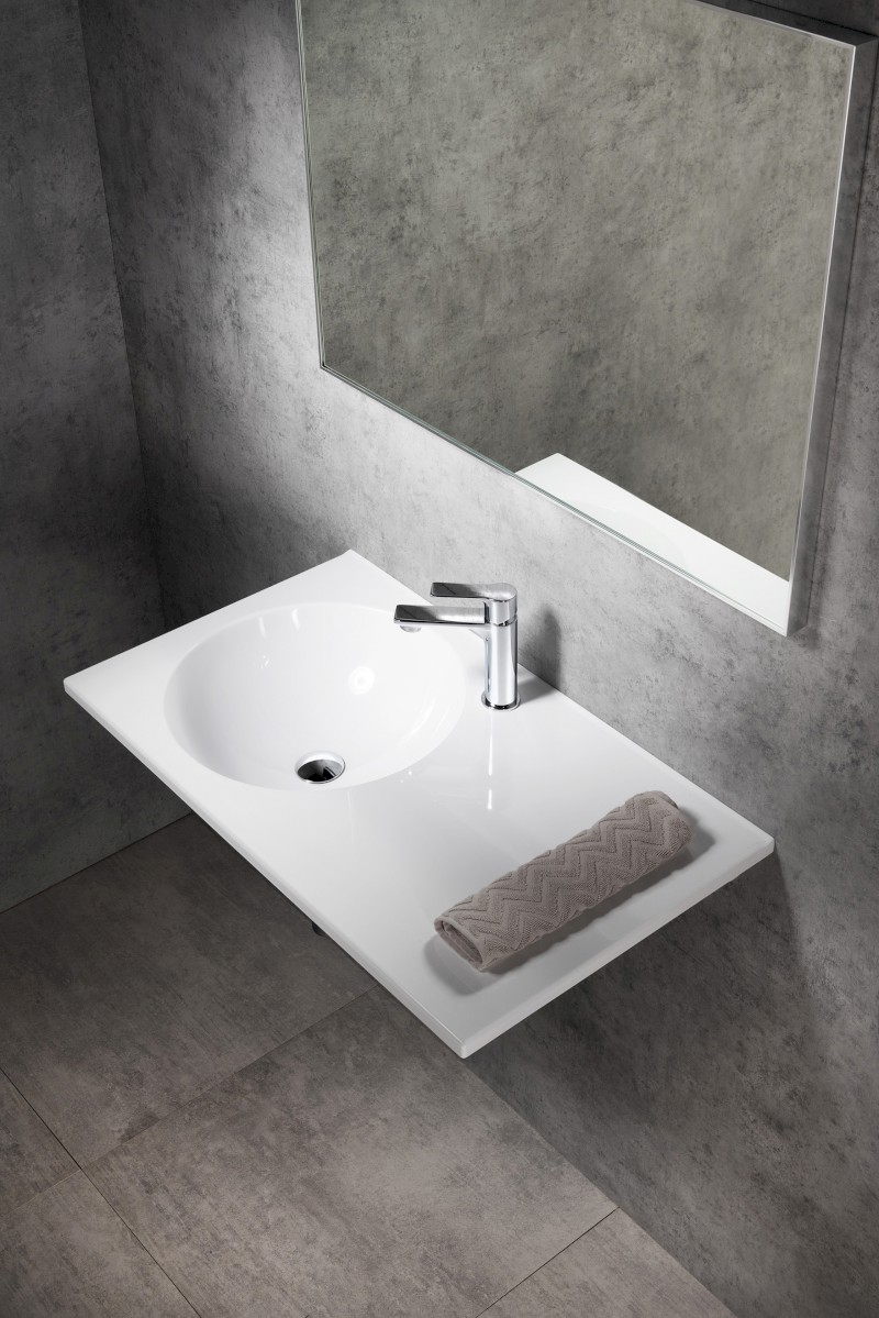 JUNO umyvadlo, litý mramor, 100x47cm, levé, bílá JU101