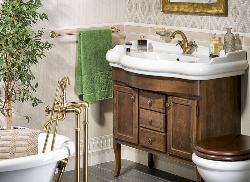 RETRO umyvadlová skříňka 89x80x48cm, buk 1620