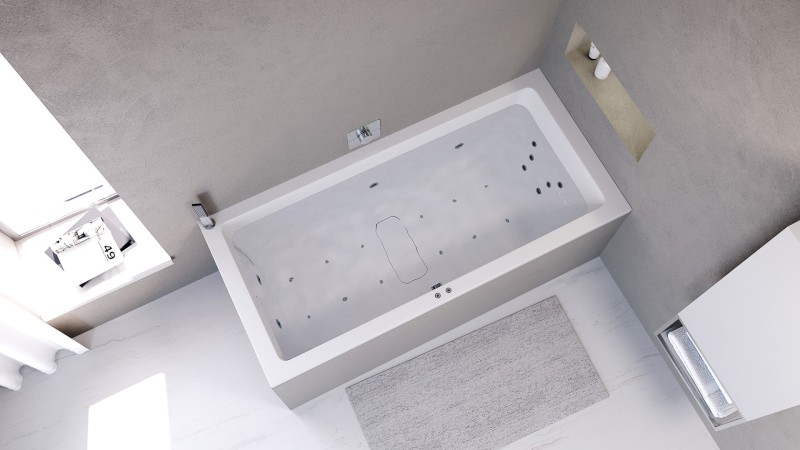 MARLENE hydromasážní vana, 190x90x48cm, Attraction Hydro-Air, chrom 71607.4010