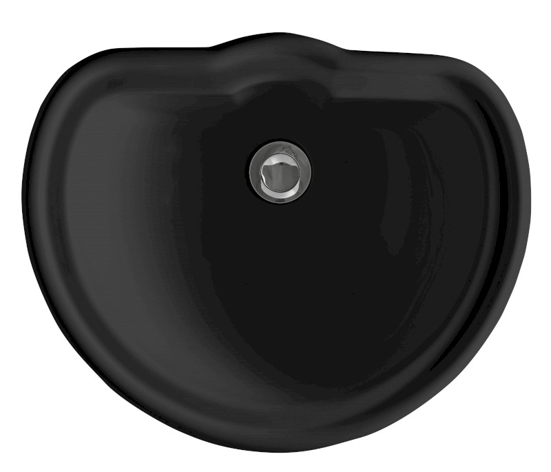 RETRO keramické umyvadlo zápustné, 50x41cm, černá mat 103131
