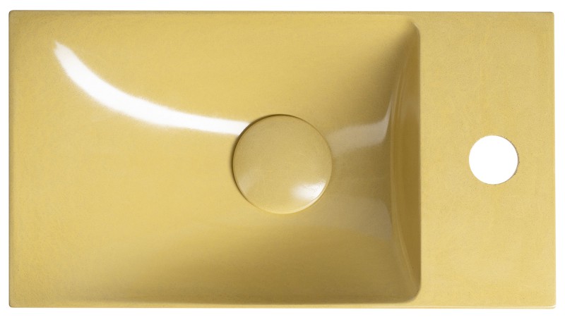 AGOS betonové umývátko 40x22cm, levé/pravé, žlutá pololesk AS40022