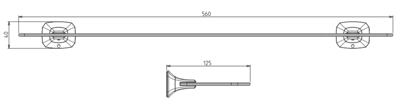AIDA skleněná police 560 mm, chrom AI015