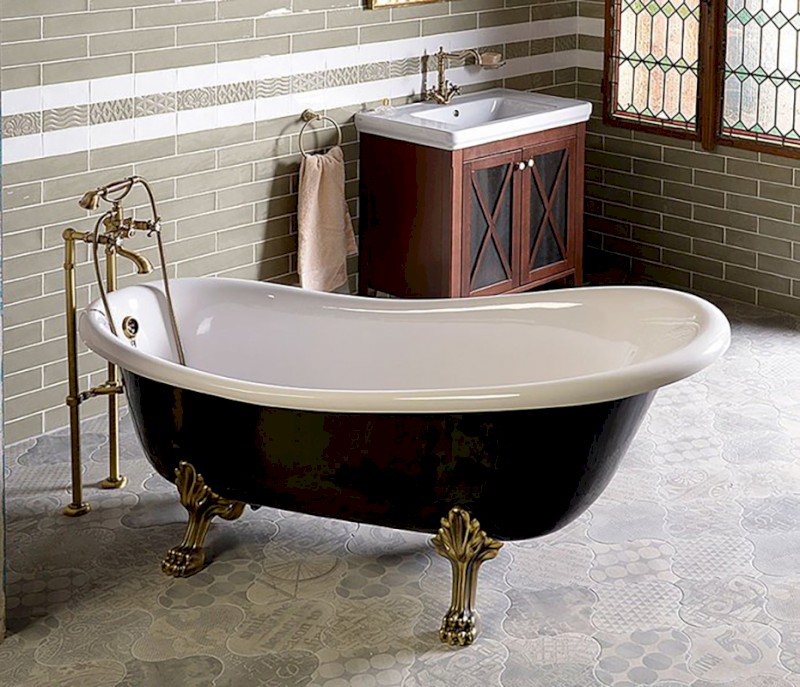 ANTEA připojení pro instalaci vanové baterie do podlahy (pár), bronz 9846