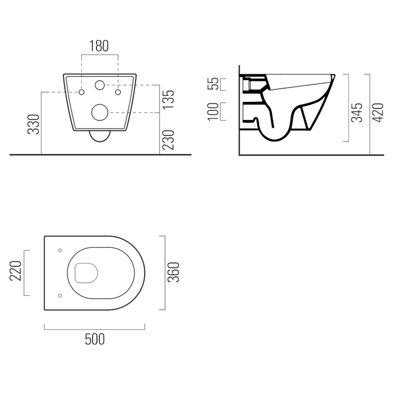 KUBE X závěsná WC mísa, Swirlflush, 36x50cm, bílá ExtraGlaze 941611