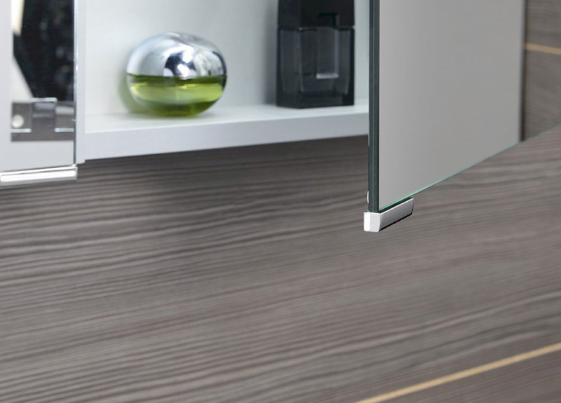 MIRRÓ galerka s LED osvětlením, 80x70x16cm, dub stříbrný MC080-0011