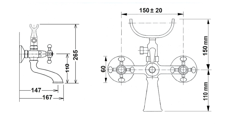 ANTEA nástěnná vanová baterie kompletní, růžové zlato 3017