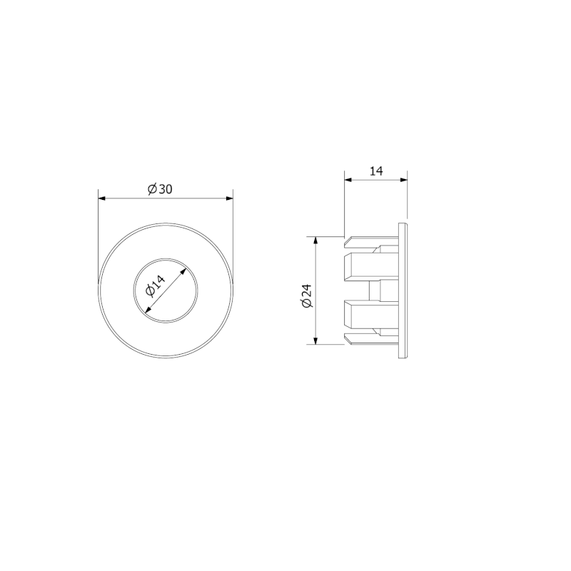 Kovová krytka přepadu umyvadla, 30mm, chrom AR914