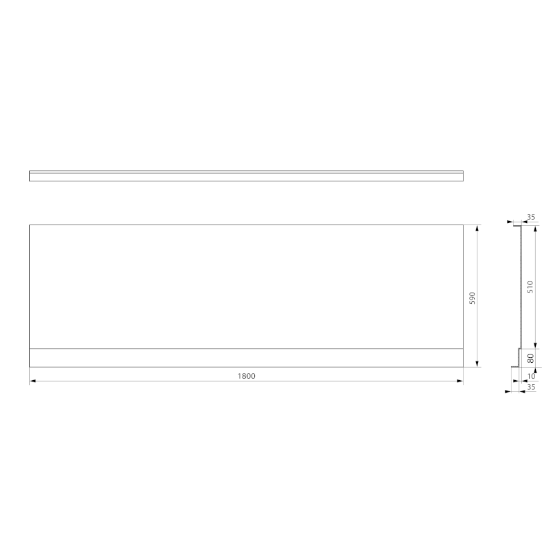 PLAIN NIKA panel 180x59cm, černá mat 72543.21