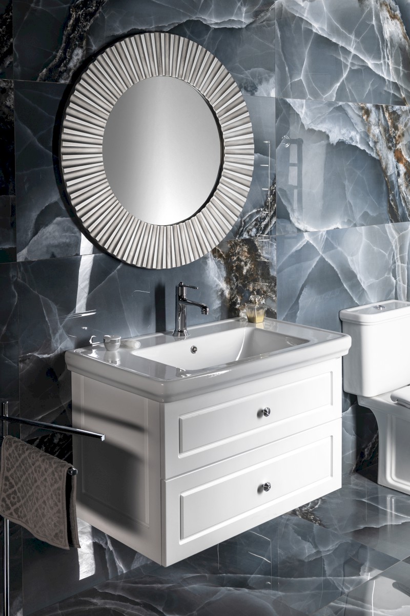 VIOLETA umyvadlová skříňka 68,5x52x46,5cm, bílá pololesk VI075-3131